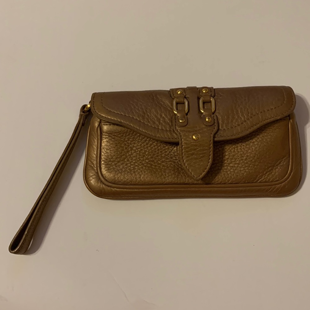 Cole Haan bronze wristlet gently used